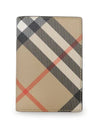 Check Pattern Two-Fold Card Wallet Beige - BURBERRY - BALAAN 3