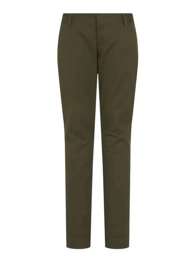 Women's Cotton Twill Hidden Pants LONDEAN Olive - DSQUARED2 - BALAAN 1