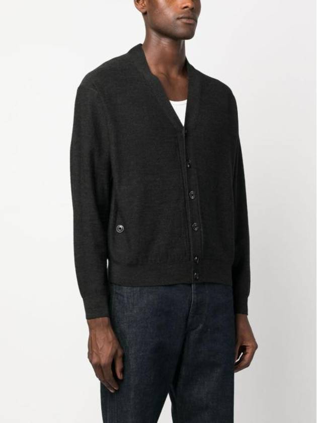 Relaxed Twisted Merino Wool Blend Cardigan Anthracite - LEMAIRE - BALAAN 5