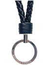 Intrecciato Leather Key Holder Black - BOTTEGA VENETA - BALAAN 4