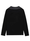 Women s logo jacquard half zip up t shirt 9004LXZP BLACK - BLACK&WHITE - BALAAN 2