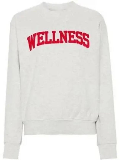 Wellness Logo Cotton Sweatshirt Heather Grey - SPORTY & RICH - BALAAN 2