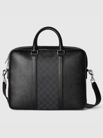 Medium GG briefcase with tag black leather 795461FACU51000 - GUCCI - BALAAN 1