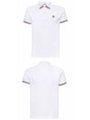 Logo Patch Three-Line Collar Short Sleeve Polo Shirt White - MONCLER - BALAAN 5