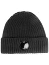 Lens Wappen Wool Beanie Dark Grey - CP COMPANY - BALAAN 3