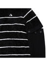 Women s Winter Striped Short Sleeve Warmer Hoodie 2622LXKR BLACK - BLACK&WHITE - BALAAN 3