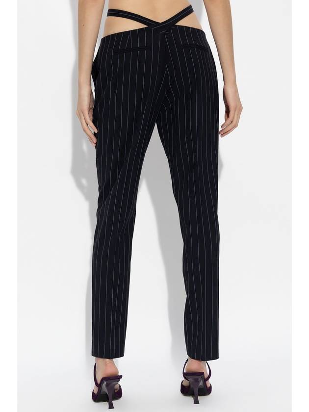 The Attico Pinstriped Trousers, Women's, Black - THE ATTICO - BALAAN 4