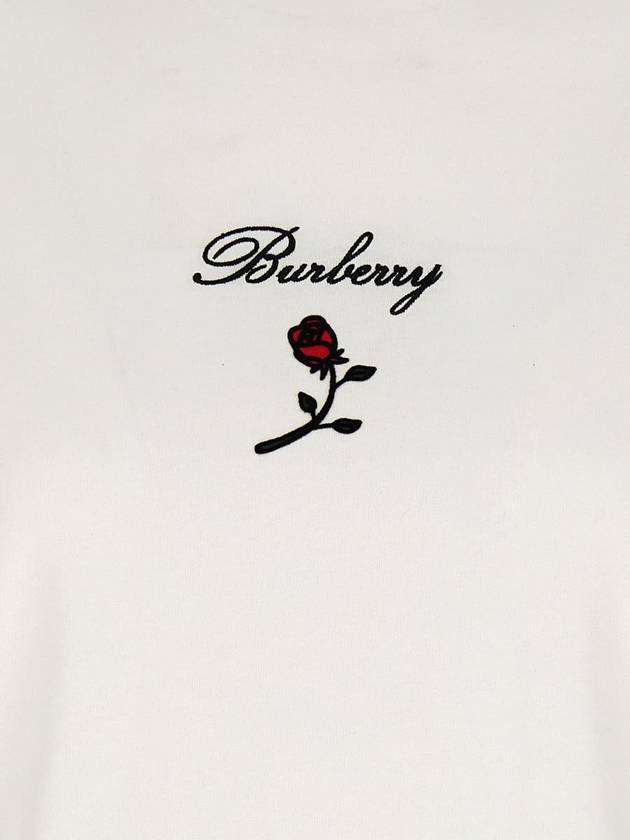 24 ss T-shirt WITH Embroid Flock Rose 8083647 B7264 B0230979125 - BURBERRY - BALAAN 5