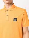 Men's Logo Patch Cotton Polo Shirt Orange - STONE ISLAND - BALAAN 4