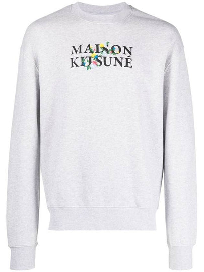 Flower Logo Print Comfort Sweatshirt Light Gray - MAISON KITSUNE - BALAAN 2