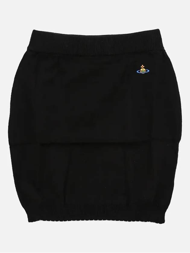 Women's ORB Logo Knit Bea Mini H Line Skirt Black - VIVIENNE WESTWOOD - BALAAN 3