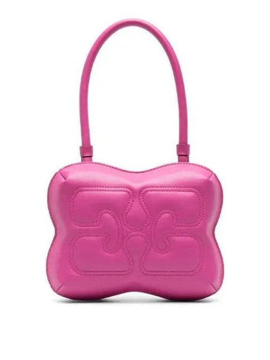 Butterfly Embossed Logo Shoulder Bag Pink - GANNI - BALAAN 2