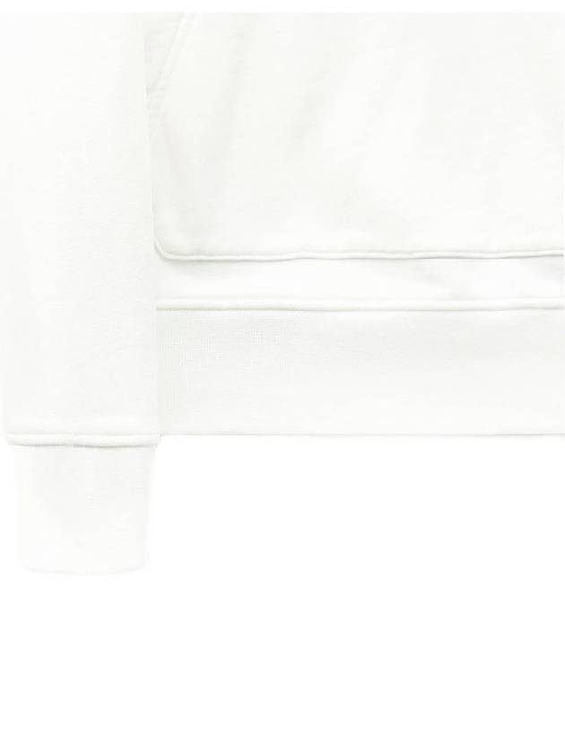 Wappen Patch Cotton Fleece Hoodie White - STONE ISLAND - BALAAN 5