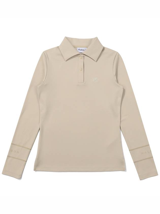 Performance Long Sleeve T Shirt BEIGE WOMAN - MALBON GOLF - BALAAN 1