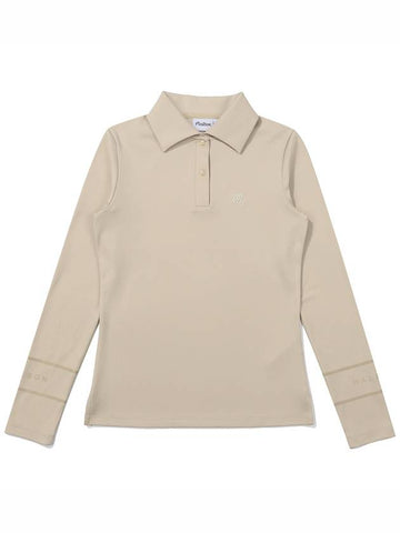 Performance Long Sleeve T Shirt BEIGE WOMAN - MALBON GOLF - BALAAN 1