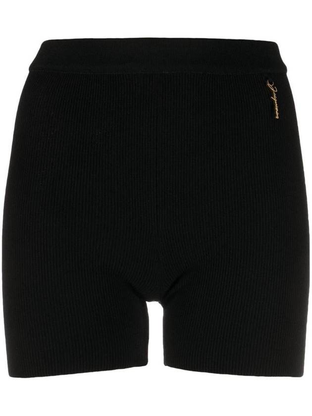 Le Short Pralu Charm Logo Knit Shorts Black - JACQUEMUS - BALAAN 2