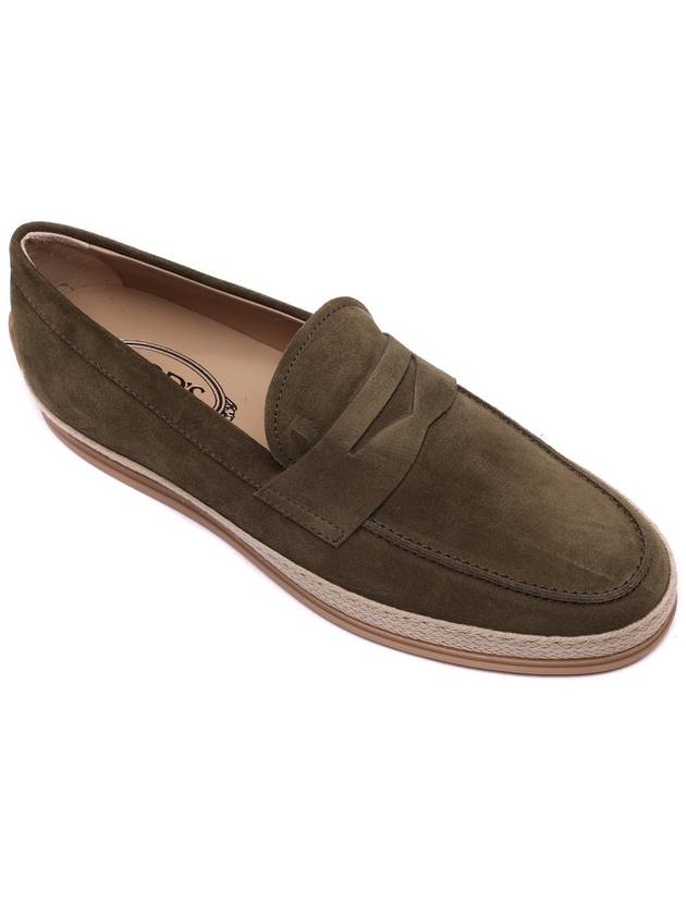 Suede Penny Loafer Khaki - TOD'S - BALAAN 4