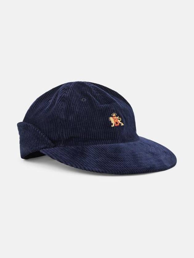 Embroidered Logo Corduroy Ball Cap Navy - BARACUTA - BALAAN 2