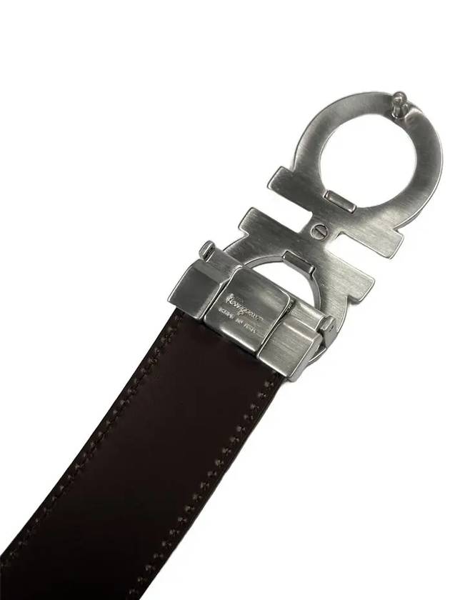 Gancini Reversible Adjustable Leather Belt Black - SALVATORE FERRAGAMO - BALAAN 5