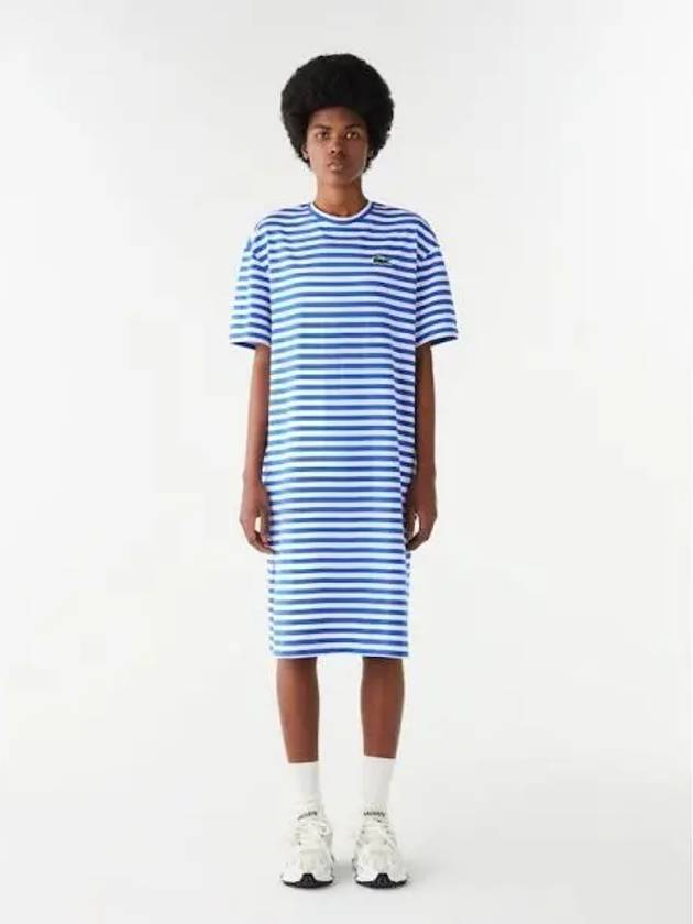 Women s Marine Striped T shirt Dress One Piece EF2583 54G I Up Domestic Product GQ2N24030865597 - LACOSTE - BALAAN 1