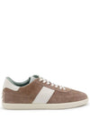 Logo Suede Low Top Sneakers Beige - TOD'S - BALAAN 2