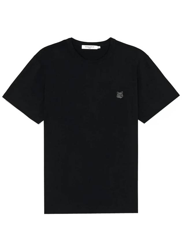 Monochrome Fox Head Patch Short Sleeve T-Shirt Black - MAISON KITSUNE - BALAAN 3