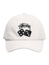 Two Dice Corduroy Low Pro Ball Cap White Sand - STUSSY - BALAAN 1