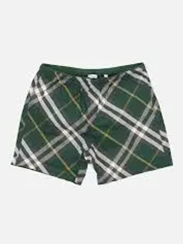 Check Twill Swim Shorts Green - BURBERRY - BALAAN 2