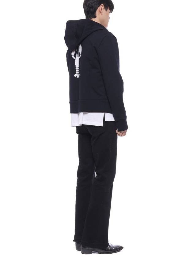 Men's Diagonal Armband Zip Up Hoodie Navy - THOM BROWNE - BALAAN 7