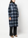 Women's Fontizi Check Wool Single Coat Navy - ISABEL MARANT ETOILE - BALAAN 4