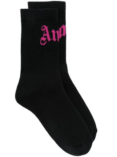 intarsia-logo socks - PALM ANGELS - BALAAN 1