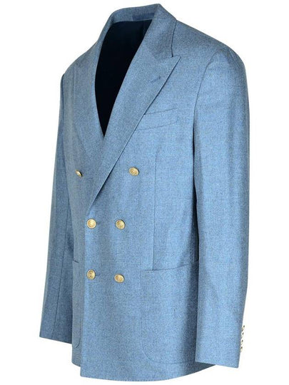 Eleventy Light Blue Wool And Cashmere Blend Blazer - ELEVENTY MILANO - BALAAN 2