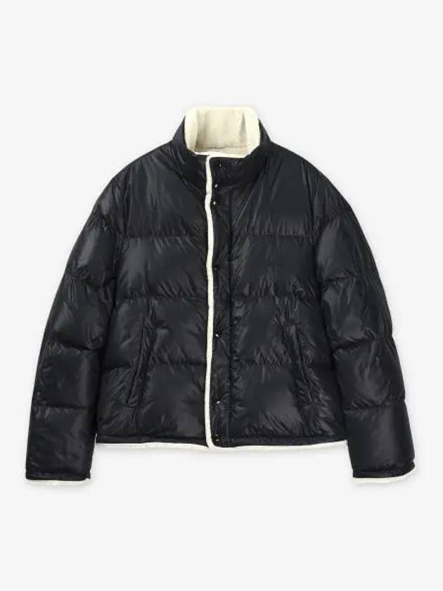 Shearling Lining Nylon Down Puffer Jacket Black - SAINT LAURENT - BALAAN 2