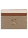 TB Tritone Grainy Leather Card Wallet Beige - BURBERRY - BALAAN 3