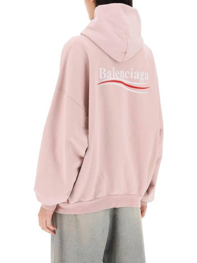 Embroidered Logo Cotton Hoodie Light Pink - BALENCIAGA - BALAAN 4