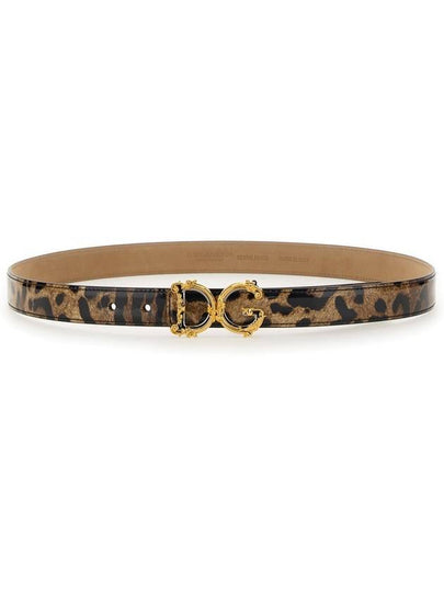 POLISHED leather belt WITH DG logo buckle BE1348AM568 HA93M LEO B0170476073 - DOLCE&GABBANA - BALAAN 2