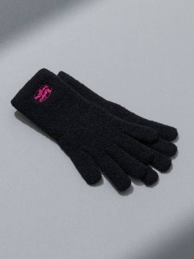 FLUFFY LOGO GLOVE BLACK - RECLOW - BALAAN 7