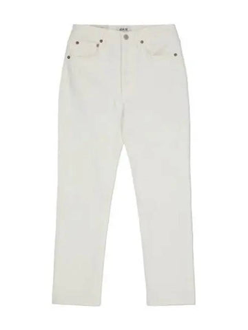 A Goldie Riley High Straight Crop Denim Pants White Jeans - AGOLDE - BALAAN 1