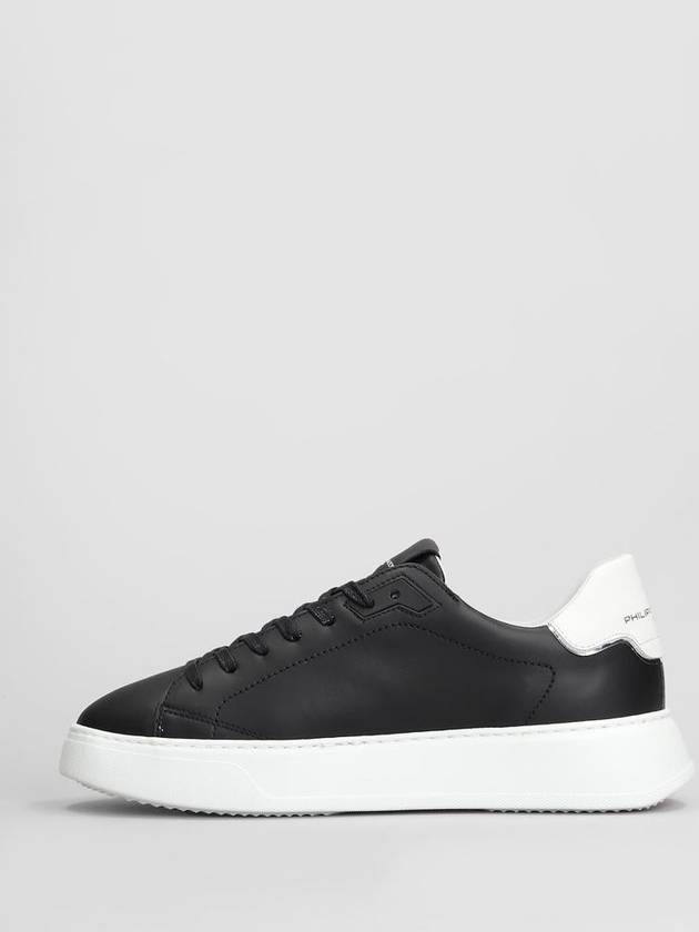 Men's Temple Tennis White Tab Low Top Sneakers Black - PHILIPPE MODEL - BALAAN 4