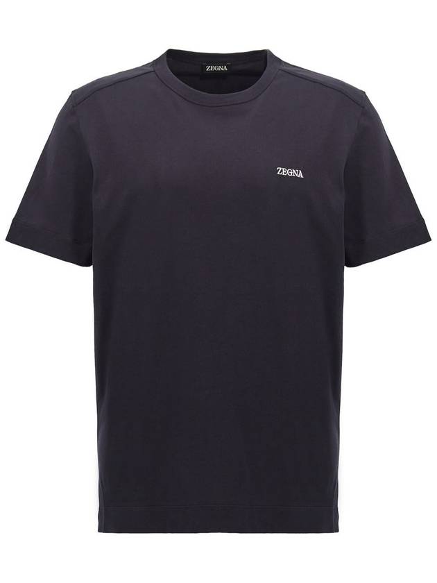 Zegna Logo Embroidery T-Shirt - ERMENEGILDO ZEGNA - BALAAN 1