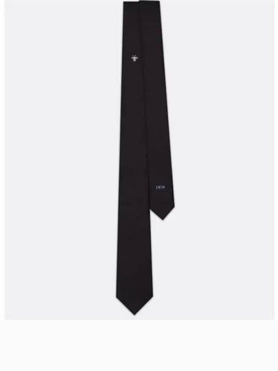 Bee Motif Silk Tie Black - DIOR - BALAAN 2