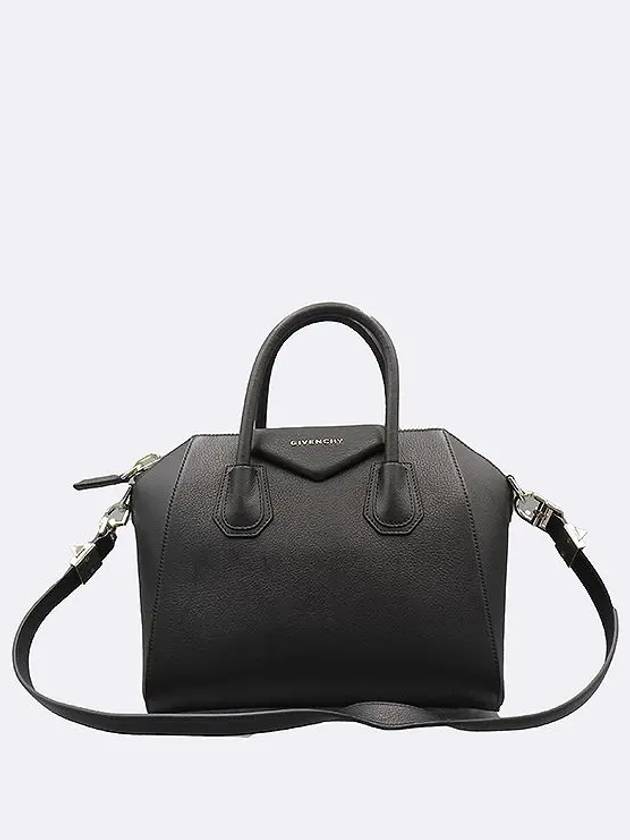 BB05117012 Black color goat skin Antigona small silver logo tote bag shoulder strap 2WAY - GIVENCHY - BALAAN 2