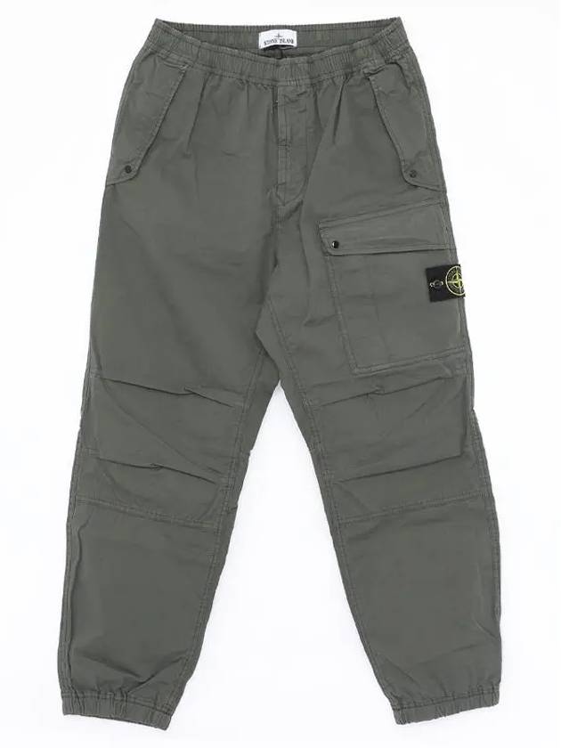 Logo Twill Cotton Cargo Track Pants Musk Green - STONE ISLAND - BALAAN 4