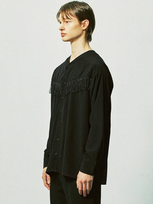 western fringe shirt black - S SY - BALAAN 5