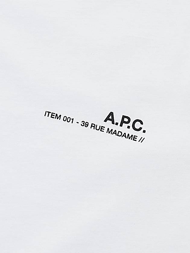 Men's Item Logo Cotton Short Sleeve T-Shirt White - A.P.C. - BALAAN 7