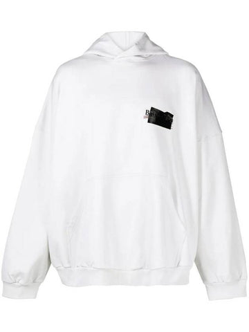 Logo Tape Hoodie White - BALENCIAGA - BALAAN 1