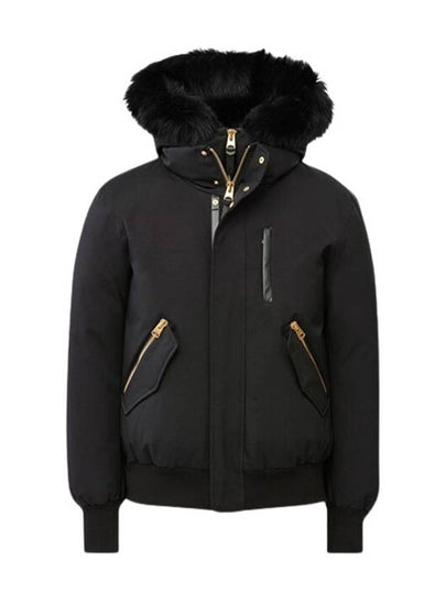 Dixon Nordic Tech Down Blue Fox Fur Bomber Jacket Black Gold - MACKAGE - BALAAN 2