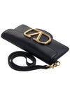 V Logo Neck Strap Phone Cross Bag Black - VALENTINO - BALAAN 5