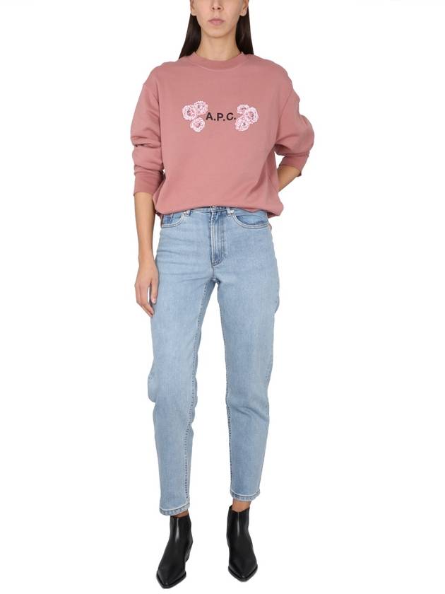 Flower Logo Sweatshirt Pink - A.P.C. - BALAAN 3