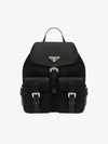 Triangle Logo Re Nylon Small Backpack Black - PRADA - BALAAN 3